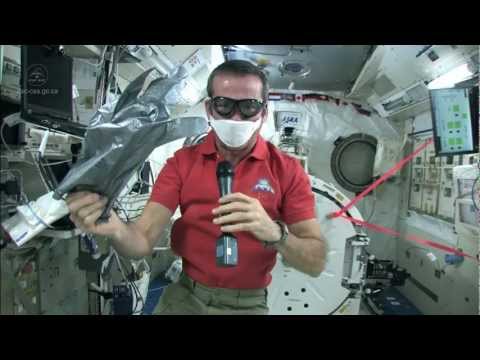 Chris Hadfield takes care of Space Station spills