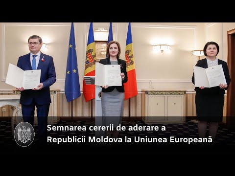 Președinta Maia Sandu a semnat cererea de aderare a Republicii Moldova la Uniunea Europeană