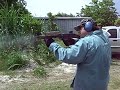 This is someone shooting his American 180 .22 caliber full auto machine gun.