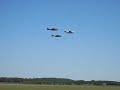 SAAB J29 Tunnan and 2 Vampires flyby at västerås 31/5 2009