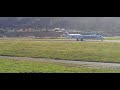 El McDonell Douglas MD-87 de Spanair EC-GRM (otra vez en Alvedro) despega hacia Madrid con un fuerte viento...