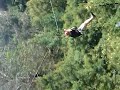 Dad taking a zip line at the Eco Tours in Maui