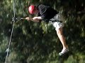 Dad taking a zip line at the Eco Tours in Maui