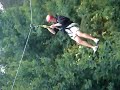 Dad taking a zip line at the Eco Tours in Maui