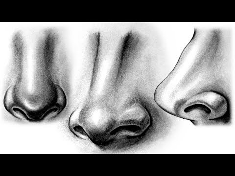 how to draw a 3d nose