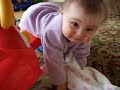 Baby Sabina likes to hide in the blanket and we play pee-ka-boo with her!
