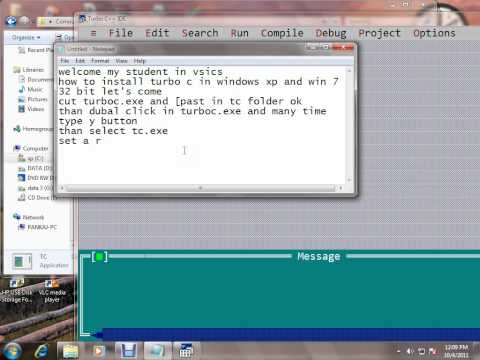 how to turbo c in windows 7