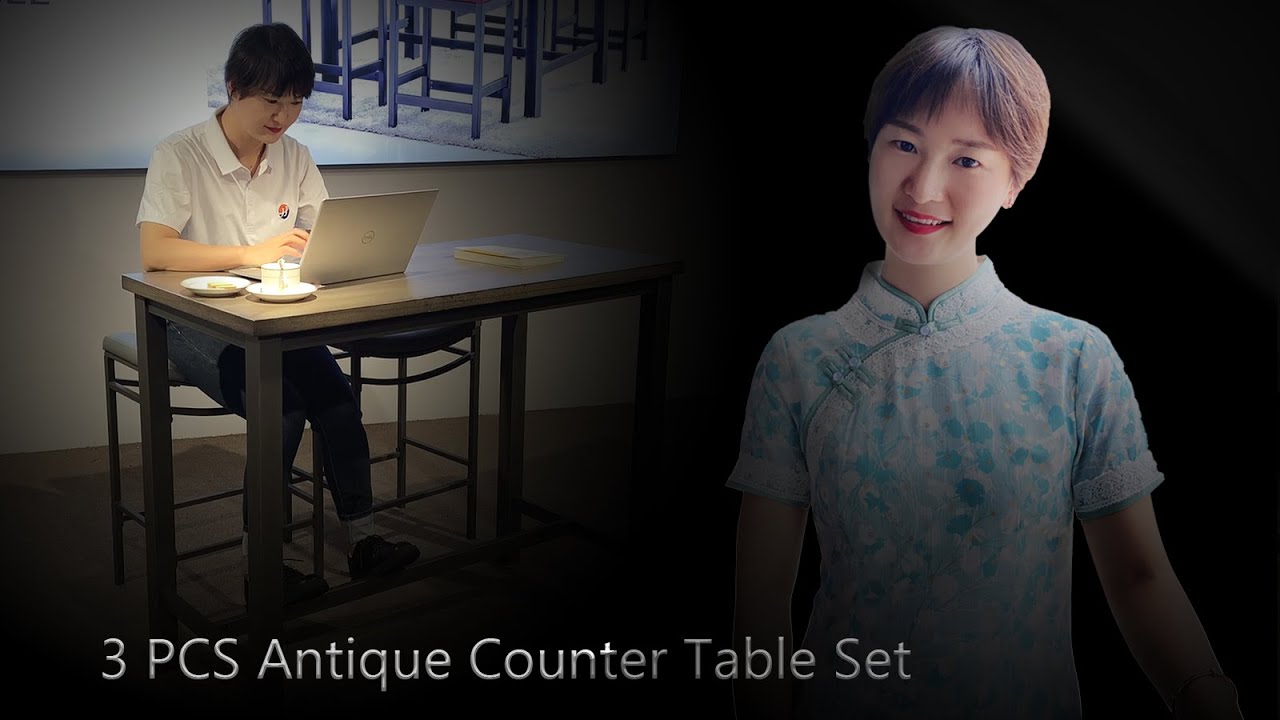 3 piece Antique Counter Table Set - Monica