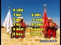 NumbersConstructing numbers in Turkish is simple and straightforward. The rule is to line up the parts in decreasing magnitude like in English, but without putting any conjunctive words in between. For example, direct translation of 1256 from Turkish would be 'thousand two hundred fifty six'. Let's continue to construct numbers after you take a look at the table below. The numbers from 0 to 10 definitely need to be learned without any rule, as well as 10, 20, ..., 100 and 1,000-1,000,000-1,000,000,000.... After that, it's all about applying the simple-straightforward rules and practicing. 0          sıfır       21        yirmi bir1          bir        22        yirmi iki2          iki        30        otuz3          üç        40        kırk4          dört      50        elli5          beş       60        altmış6          altı        70        yetmiş7          yedi      80        seksen8          sekiz    90        doksan9          dokuz   100      yüz10        on        137      yüz otuz yedi11        on bir   200      iki yüz12        on iki    300      üç yüz13        on üç    1,000   bin14        on dört 2,000   iki bin15        on beş  10,000 on bin16        on altı   25,000 yirmi beş bin17        on yedi 1,000,000        bir milyon18        on sekiz           1,000,000,000 bir milyar19        on dokuz                      20        yirmi