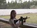 Cute girl with M4