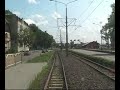 Trasa linii tramwajowej nr 2 w Elblągu Druska - Marymoncka filmowana z tyłu wagonu.