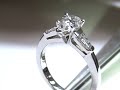 Pear Shape Diamond Engagement Ring with Tapered Baguettes NY
