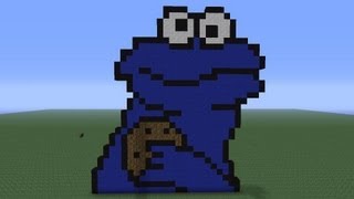 Minecraft Pixel Art: Cookie Monster Tutorial