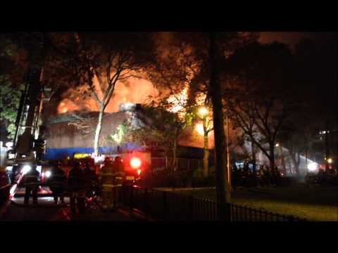 fdny - HERE YOU WILL SEE THE FDNY, NYPD AND EMS SERVICES RESPONSE TO A 3 ALARM FIRE AT 1440 AMSTERDAM AVENUE, IN A LAUNDROMAT AND SUPERMARKET, IN THE MANHATTAN VILL...