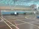 Kurus lah kawan. Need to makan more to get more power. Important to be able to push cross court to the back and let your opponent run. Footwork is the most important element in badminton. Please do more shadow run to solidify it. It will be easier to play better games in the future. Do pass to your friends. http://www.extreme-power.org