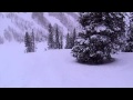 Skiing Aspen Powder Day Helmet Cam March 1 2012 Run 1