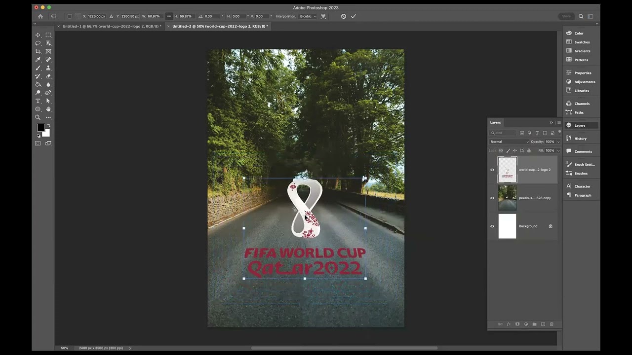 Best way to blend design on road - Adobe Photoshop