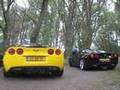 2x C6 Z06 revving very loud & accelerating etc etc