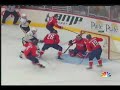 nicklas backstrom scores an own goal in the last minute to give the pittsburgh penguins a 3-2 lead over the washington capitals on march 9, 2008.

pens won 4-2.
