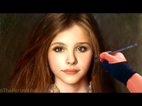 drawing - Visit my channel for more! : http://www.youtube.com/ThePortraitArt This drawing of Chloe Moretz is done mostly with soft pastel block and pastel pencil, goin...