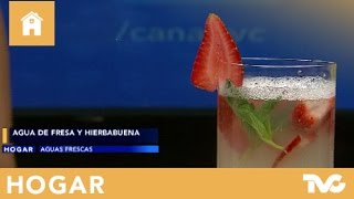 Cómo preparar agua de fresa y hierbabuena