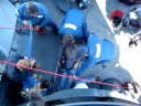 Inert Rescue Training. US Texas Battleship