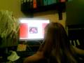 Hannah playing red dot game (scary)