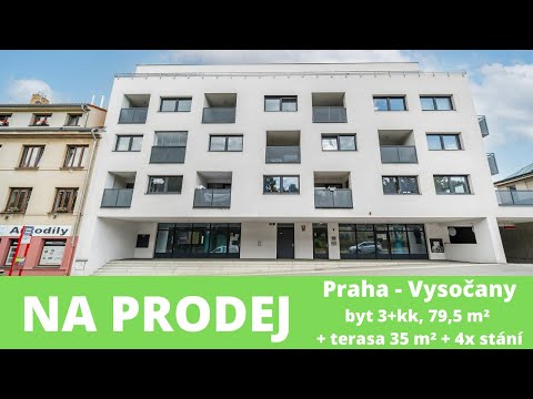 Video Prodej nadstandardního bytu 3+kk 79,5 m² s terasou 35 m², možnost přikoupit až 4 garážové parkovací