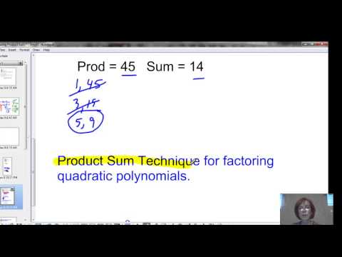 Factoring by Product Sum Technique