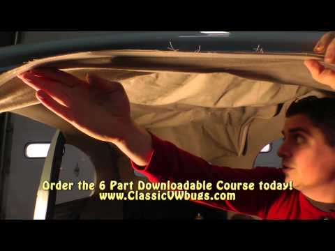 Classic VW Bugs How to Install Multi Piece Headliner Sample 2 Beetle Course