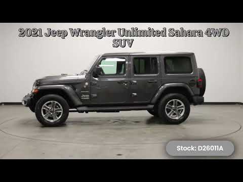 Used 2021 Granite Crystal Metallic Clearcoat Jeep Sahara image 1
