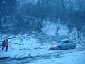 Jack Knifed Tractor Trailer in the Snow