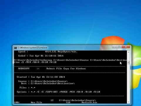 how to use xcopy to sync folders