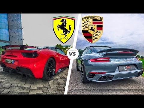 Porsche 911 Turbo S 2017 vs Ferrari 488