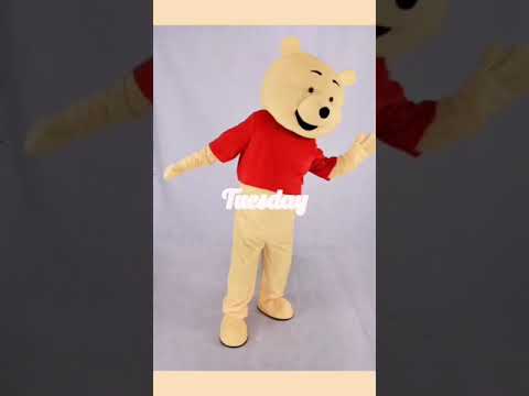 Winnie The Pooh Black Mouth Mascot Adult Costume.Winnie The Pooh Black Mouth Maskottchen Erwachsenen