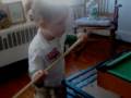 pool and billiards 23 month old best shot little sniper kid baby back at it.