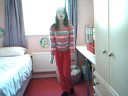 funny girl playing barbie