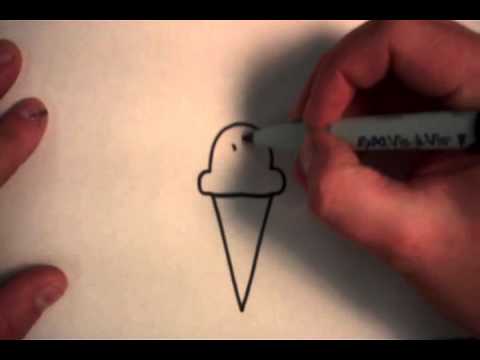 how to draw ice cream cone