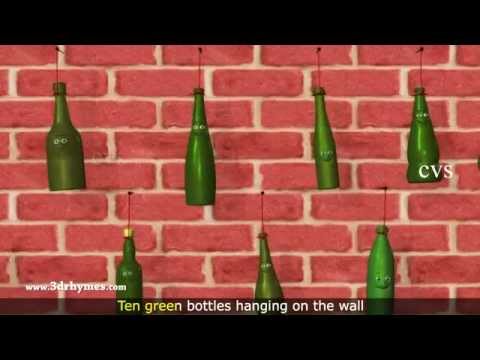Ten Green Bottles Hanging on the Wall - 3D Animation Nursery Rhyme for children