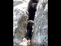 Entrando en la cascada de la quebrada del Infiernillo