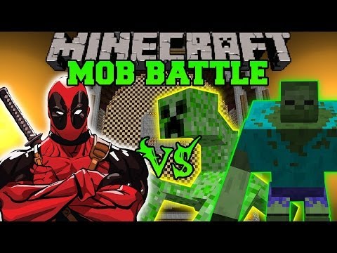 MUTANT CREEPER AND MUTANT ZOMBIE VS DEADPOOL - Minecraft Mod Battle - Mob Battles - Mutant Creatures