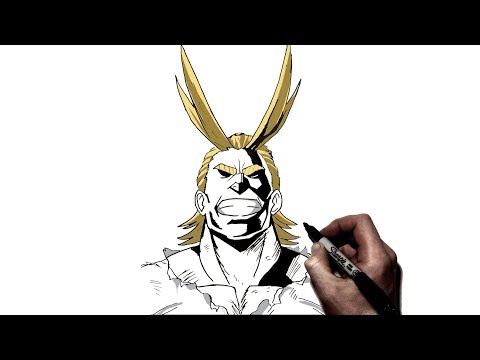 video-linktoworks-How To Draw All Might | Step by Step | My Hero Academia ...
