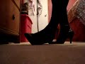 New Black polka dot dress with black opaque tights and heels