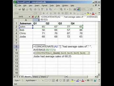 how to fuse cells in excel
