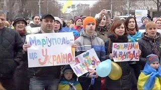 Mariupol'de Kiev hükümetine destek gösterisi