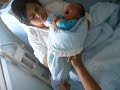 Meu sobrinho, com muito choro querendo um  mamazinho...