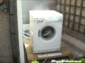 Brick Destroys Washing Machine