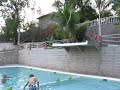 William jumping in the pool