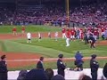 after winning game 7 of the alsc, jonathan papelpbon entertains the fenway faithful with his popular riverdance.