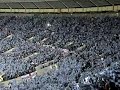 Chelsea FC fans sing a club hymn at Moscow final
